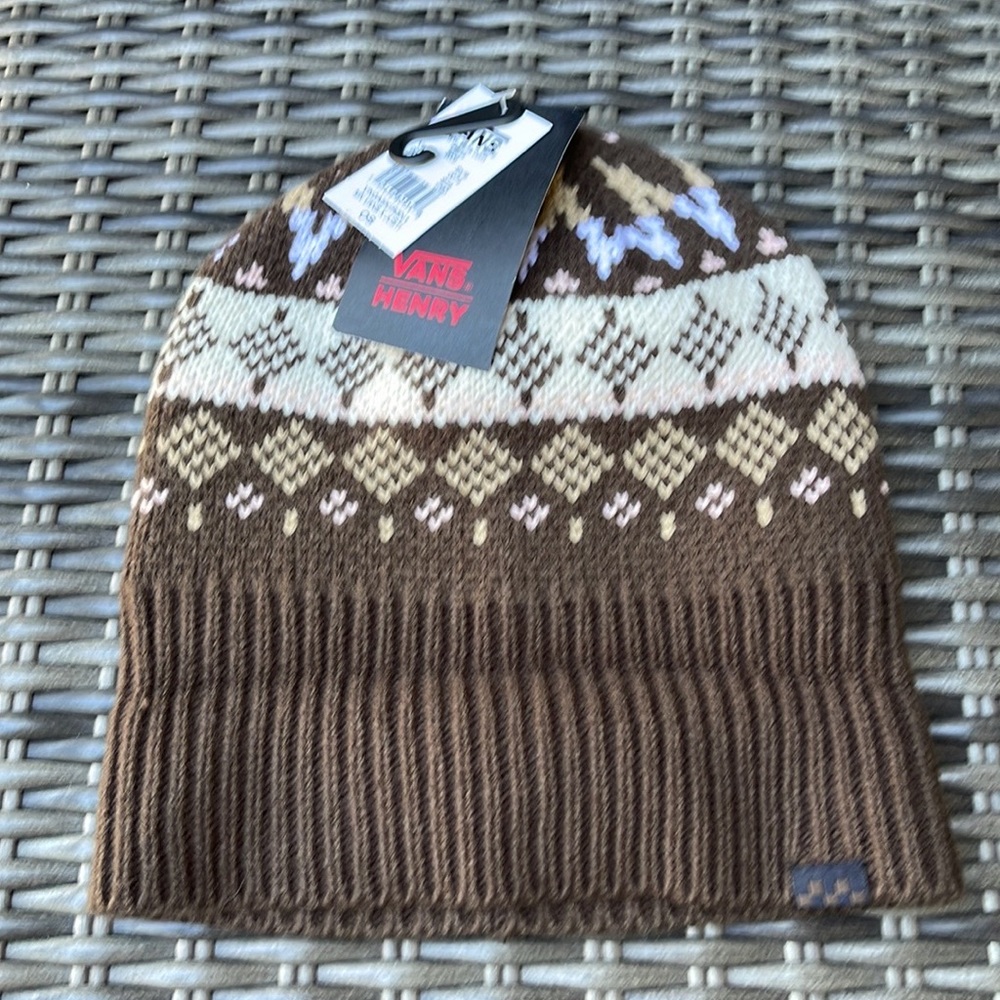 Vans MN VANS Jucti Brown Ornament Beanie Skateboarding Hat Women Men - Picture 7 of 16